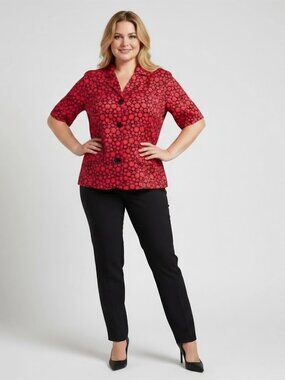 Vintage Red Jacket Top By Java Size 2X 22/24